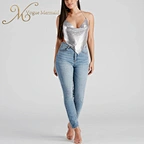 metallic silver top